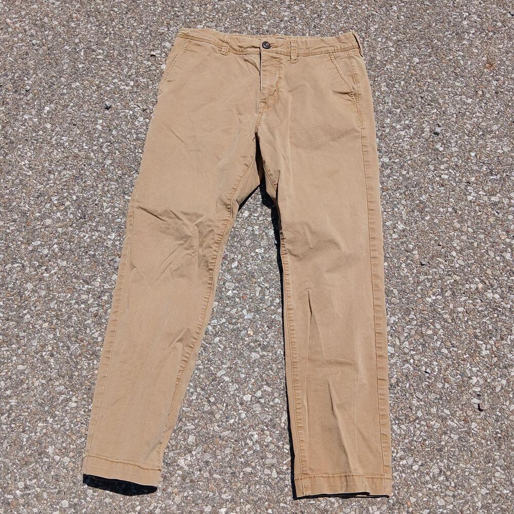 Aeropostale Pants Mens 31x30 Beige Slim Straight Chino Stretch Casual Pockets